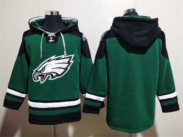 Men's Philadelphia Eagles Blank Green Lace-Up Pullover Hoodie,We sell and wholesale Men's Philadelphia Eagles Blank Green Lace-Up Pullover Hoodie on line form chian!